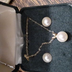 CULTURE PEARL 3PC SET 14k YELLOW GOLD